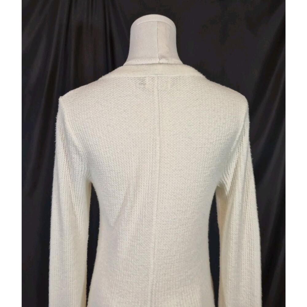 Nation LTD *IN IVORY* Waffle Knit Front Buttton Sweater Midi Dress Medium - Picture 8 of 9